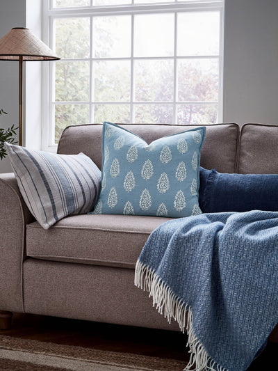 Next Murmur Ballintoy Blue Ida 100% Cotton Cushion 50cm x 50cm- Buy online at McGrocer