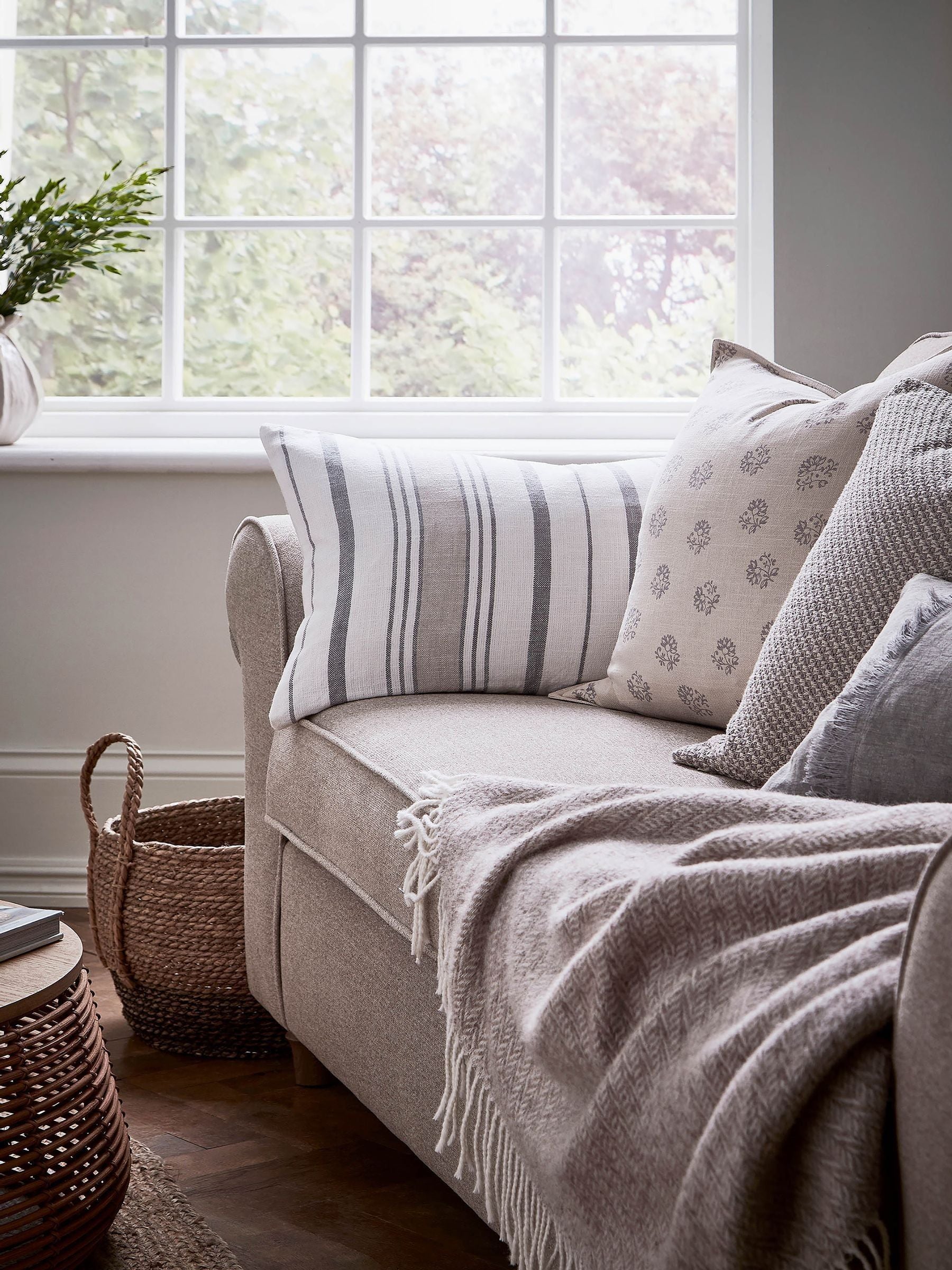 Murmur Grey Cara wool throw, imported from the UK