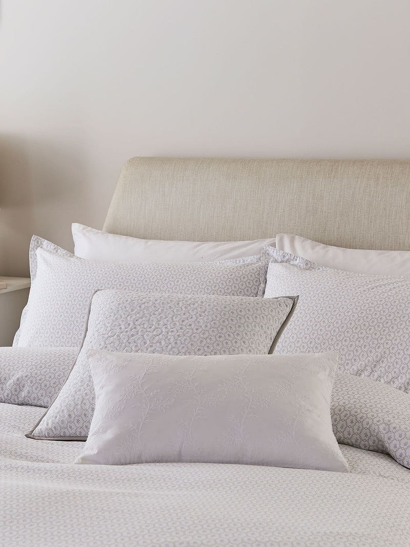 Murmur Natural Florin duvet cover and pillowcase set, imported from the UK