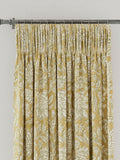 Land & Shore Rowallane Ochre pencil pleat curtains - British product