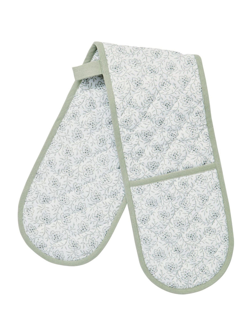 Murmur sage vine double oven gloves, imported from the UK