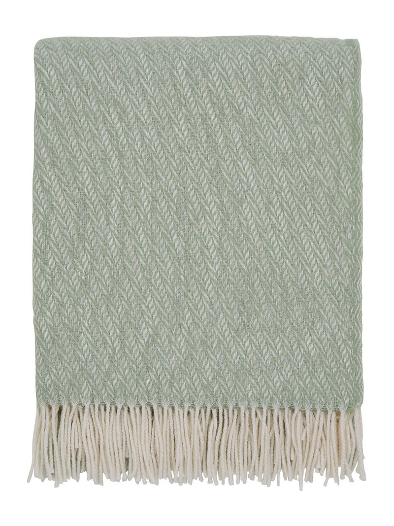 Murmur Mourne wool throw sage green 170cm, imported from the UK