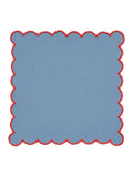 Land & Shore blue red scallop napkin 4 pack, UK version