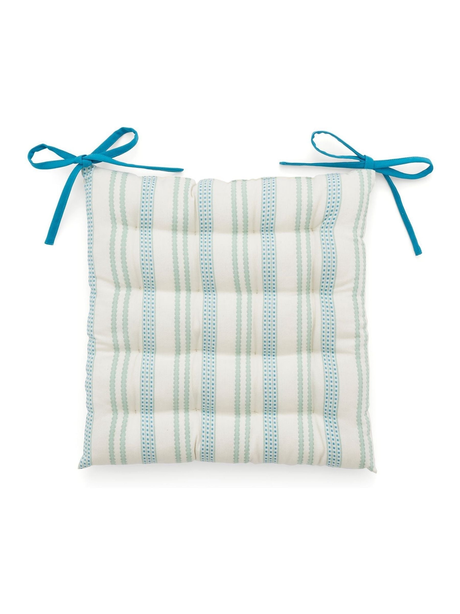 Land & Shore green ticking stripe seat pad, imported from the UK