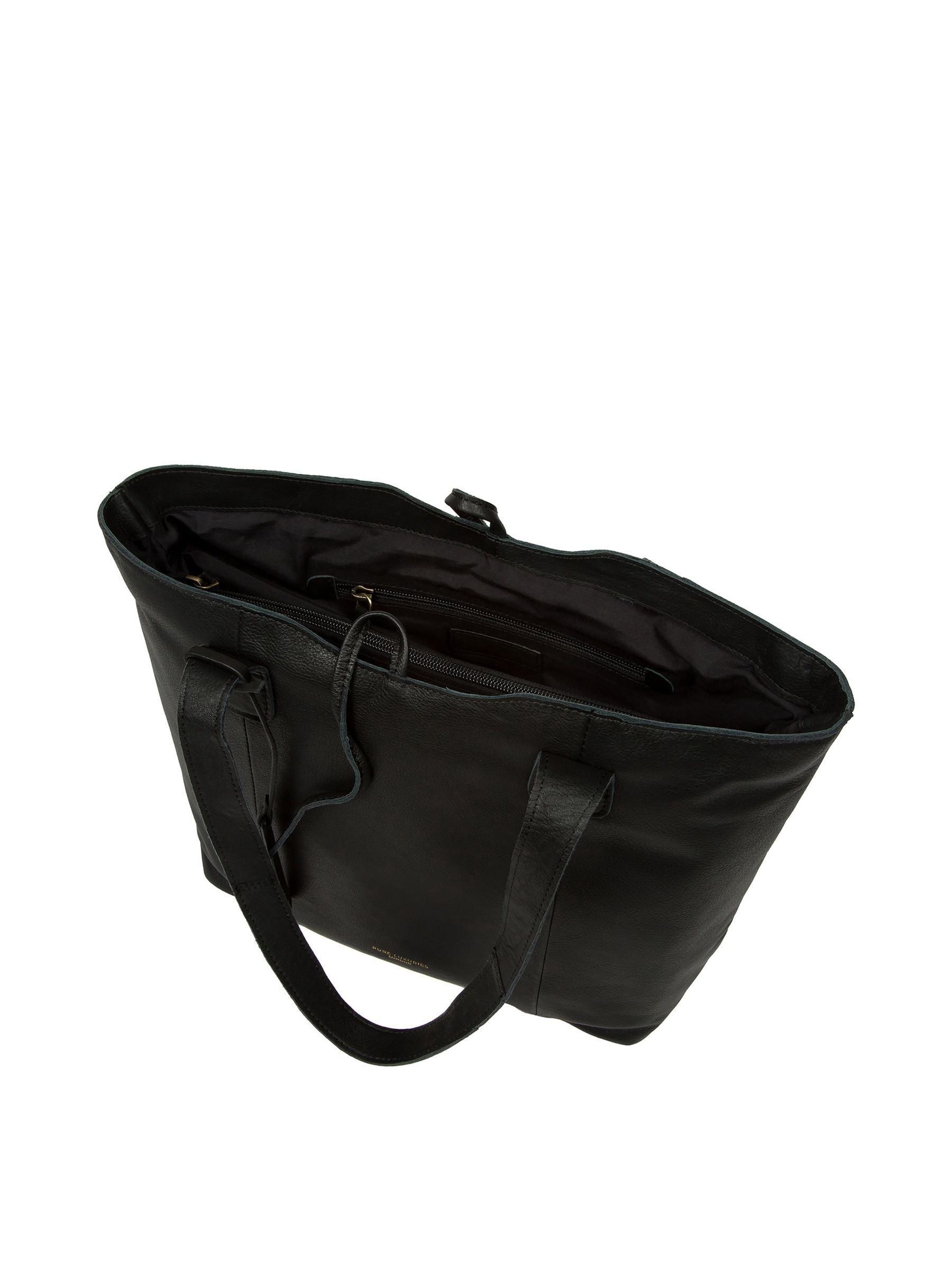 Pure Luxuries London black leather Windsor tote bag (British brand)
