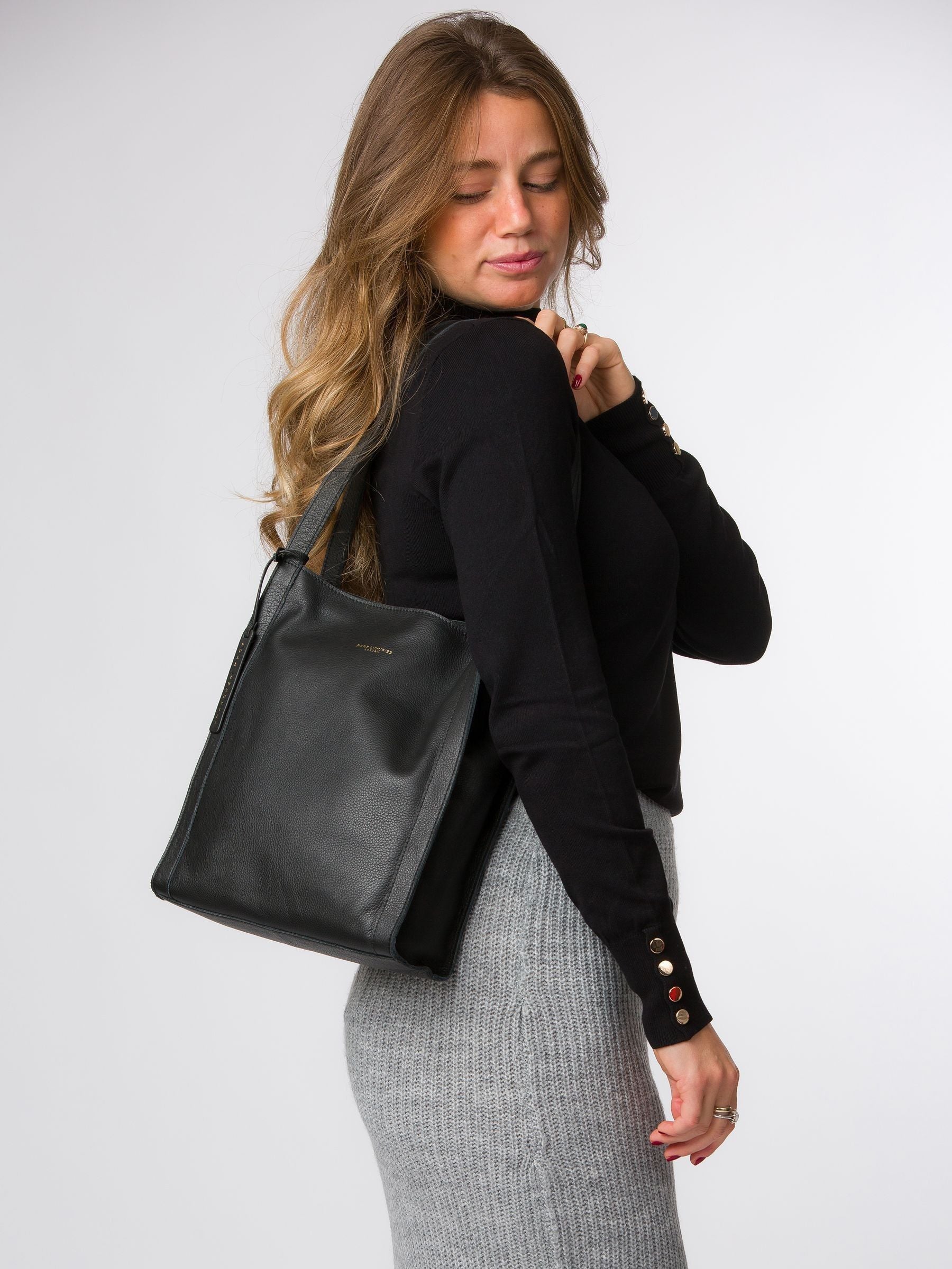 Pure Luxuries London Brighton tote bag black (British brand)