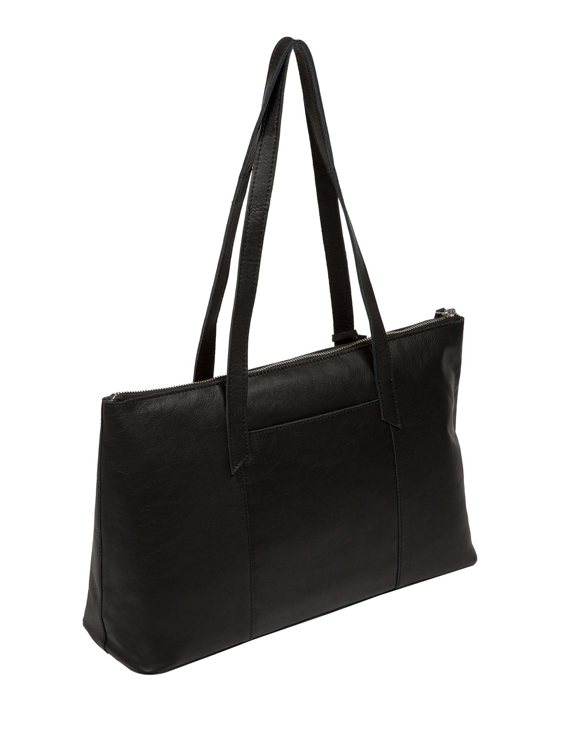 Cultured London Marlowe leather tote bag with silver fittings - British product