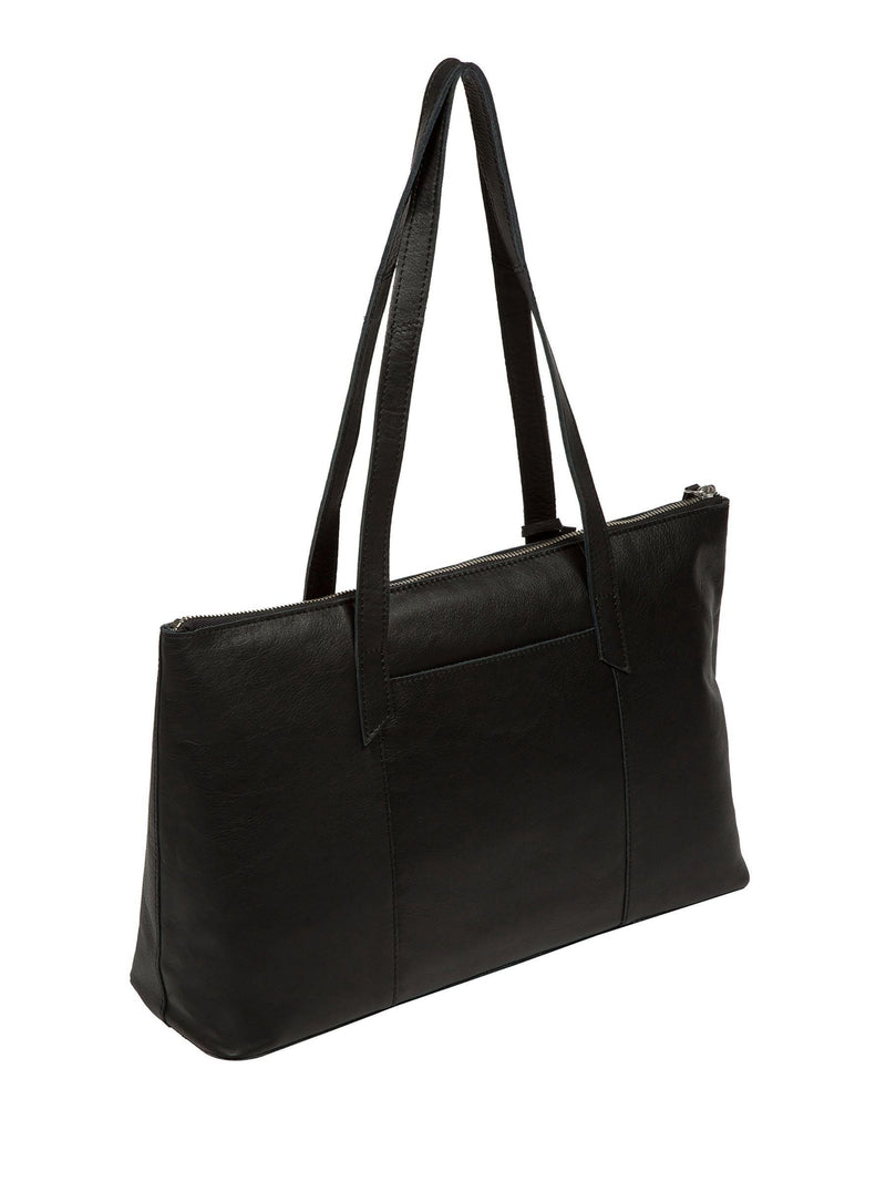 Cultured London Marlowe leather tote bag with silver fittings - British product