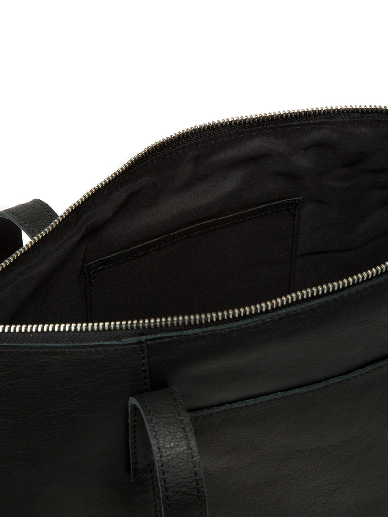 Cultured London Marlowe leather tote bag with silver fittings - British product