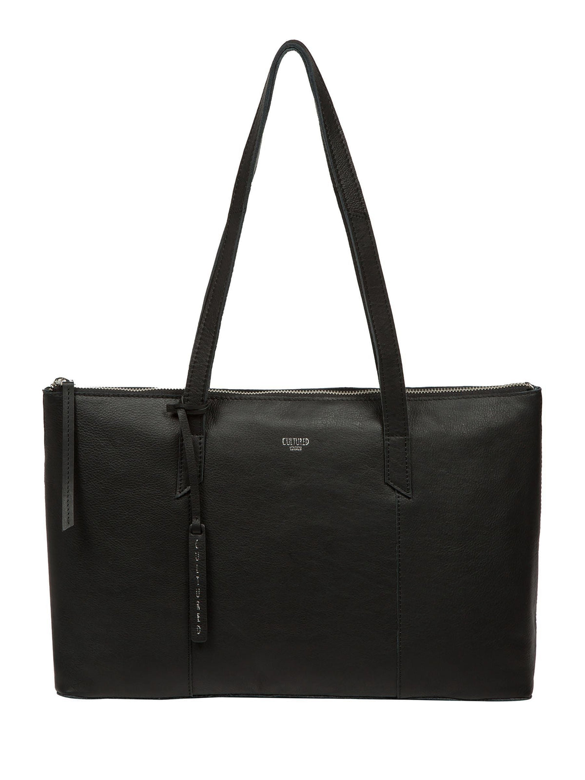 Cultured London Marlowe leather tote bag with silver fittings - British product