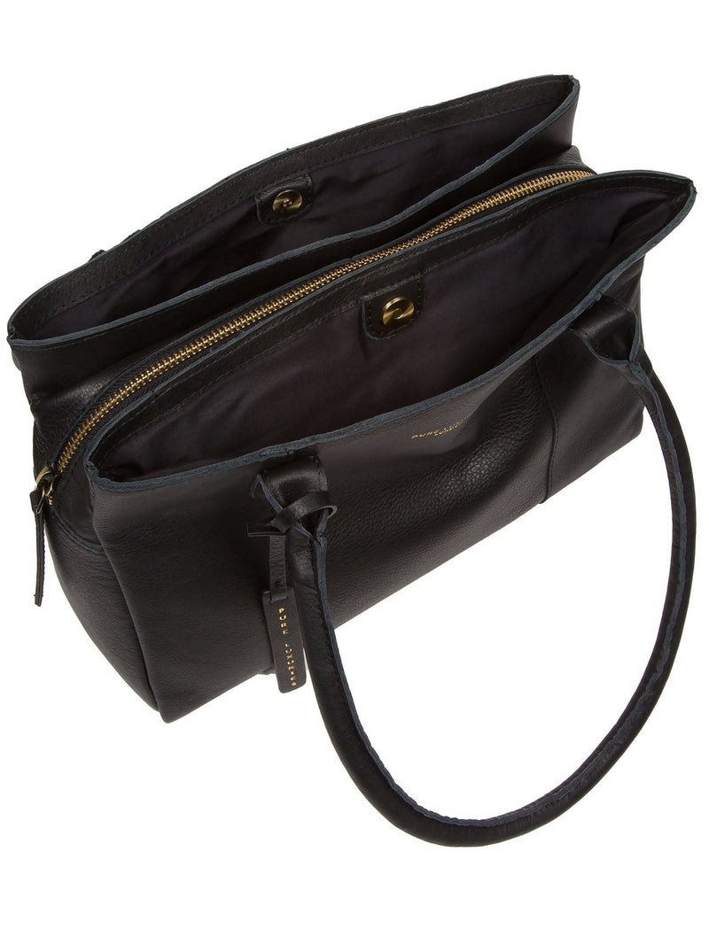 Pure Luxuries London Black Filton Leather Handbag, imported from the UK