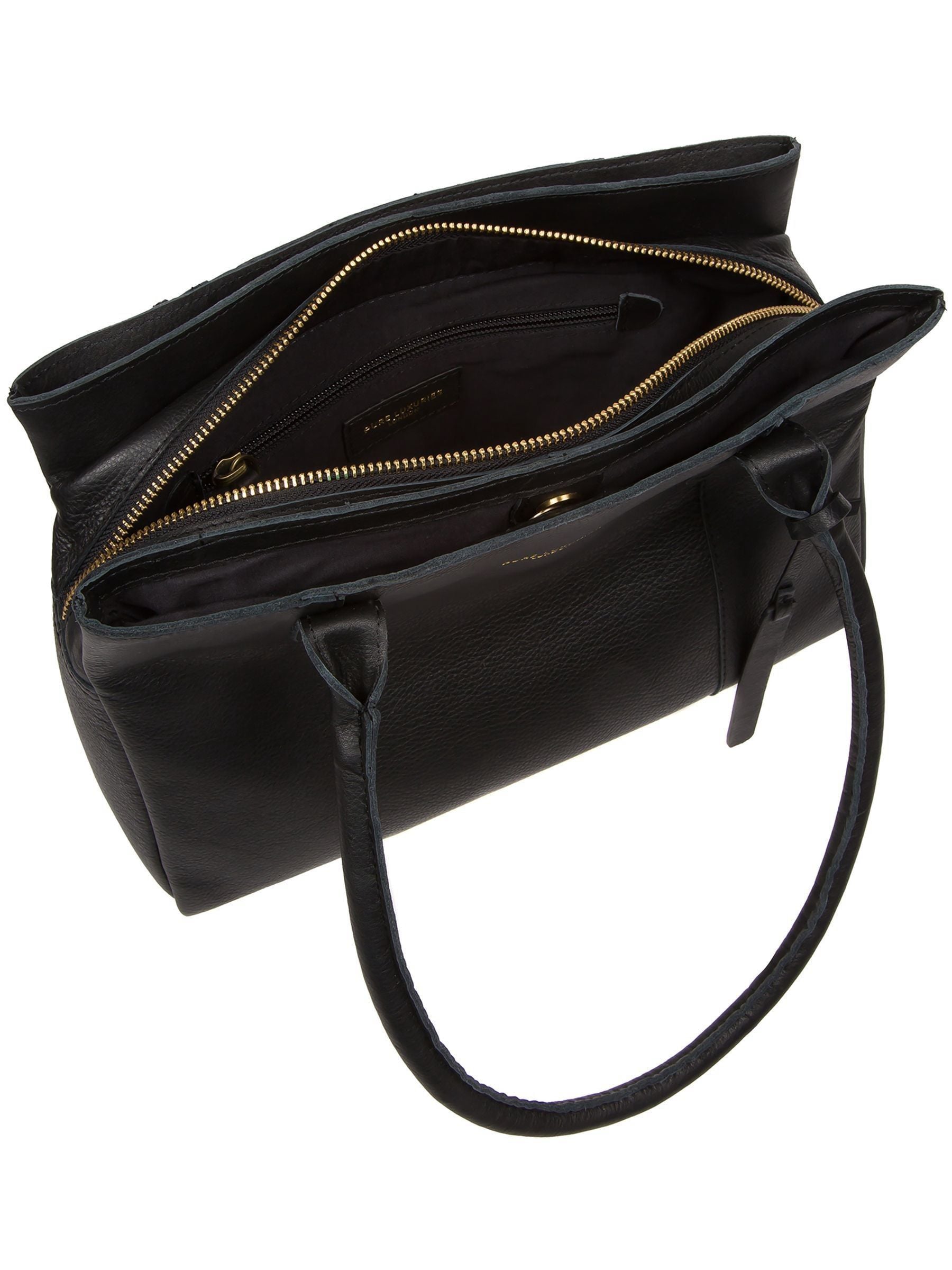 Pure Luxuries London Black Filton Leather Handbag, imported from the UK