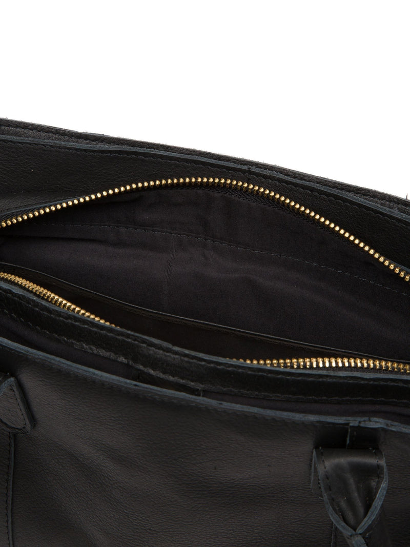 Pure Luxuries London Black Filton Leather Handbag, imported from the UK