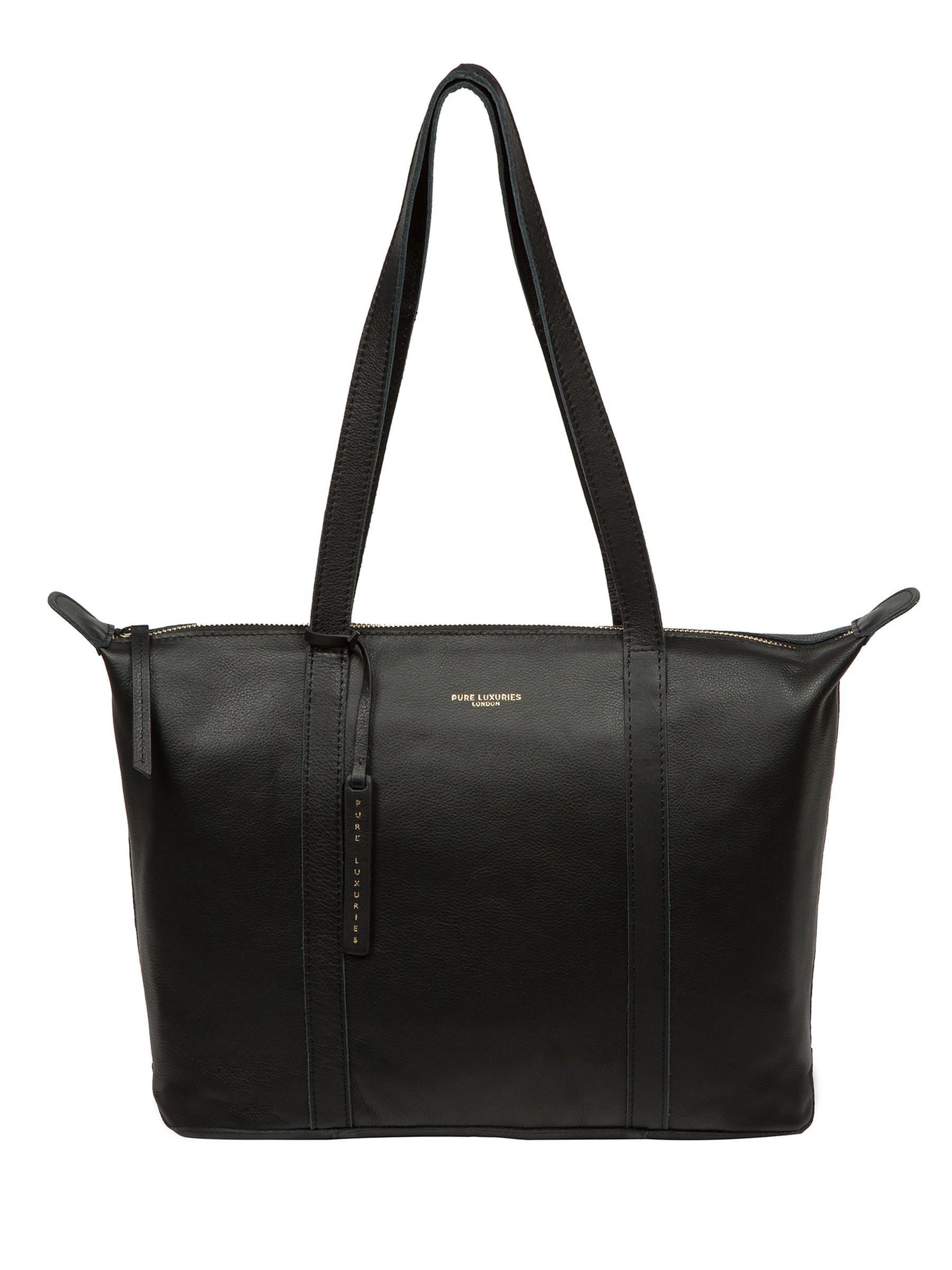 Pure Luxuries London Black Alcester leather tote bag - British product