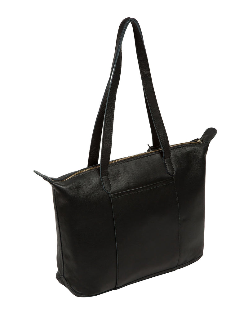 Pure Luxuries London Black Alcester leather tote bag - British product