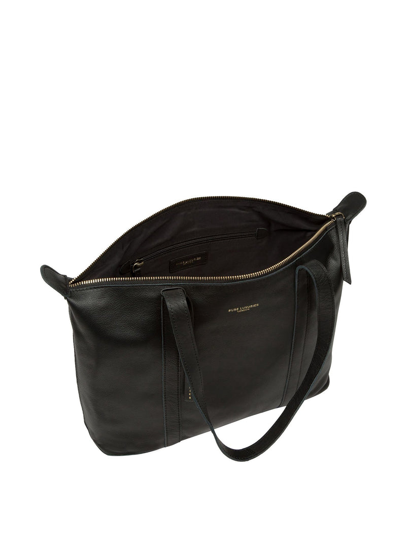 Pure Luxuries London Black Alcester leather tote bag - British product