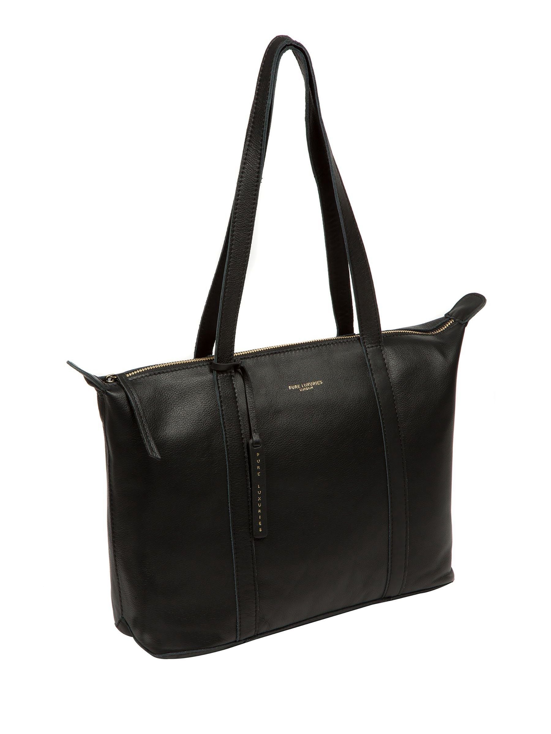 Pure Luxuries London Black Alcester leather tote bag - British product