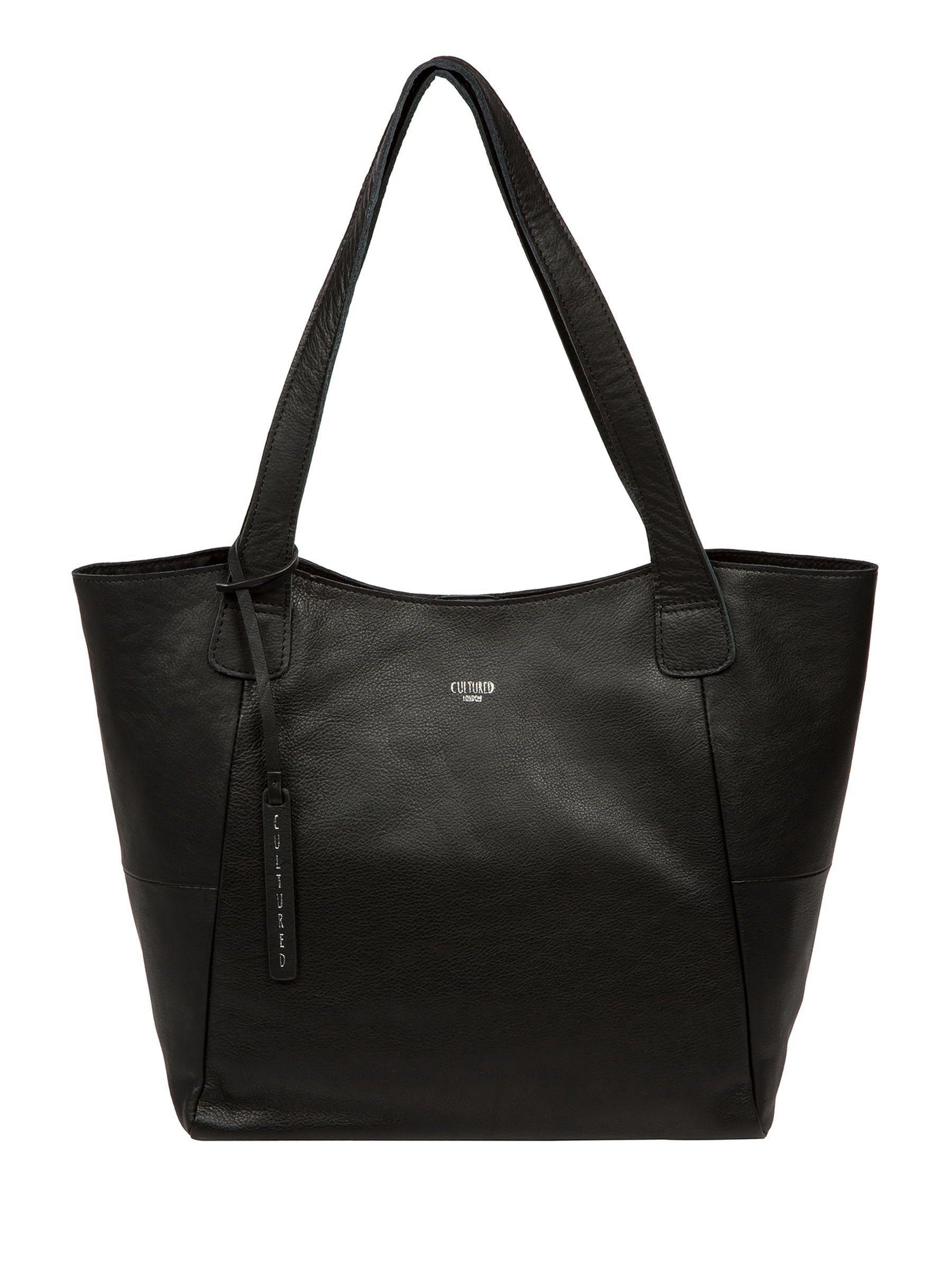 Cultured London black leather Cami tote bag - British product