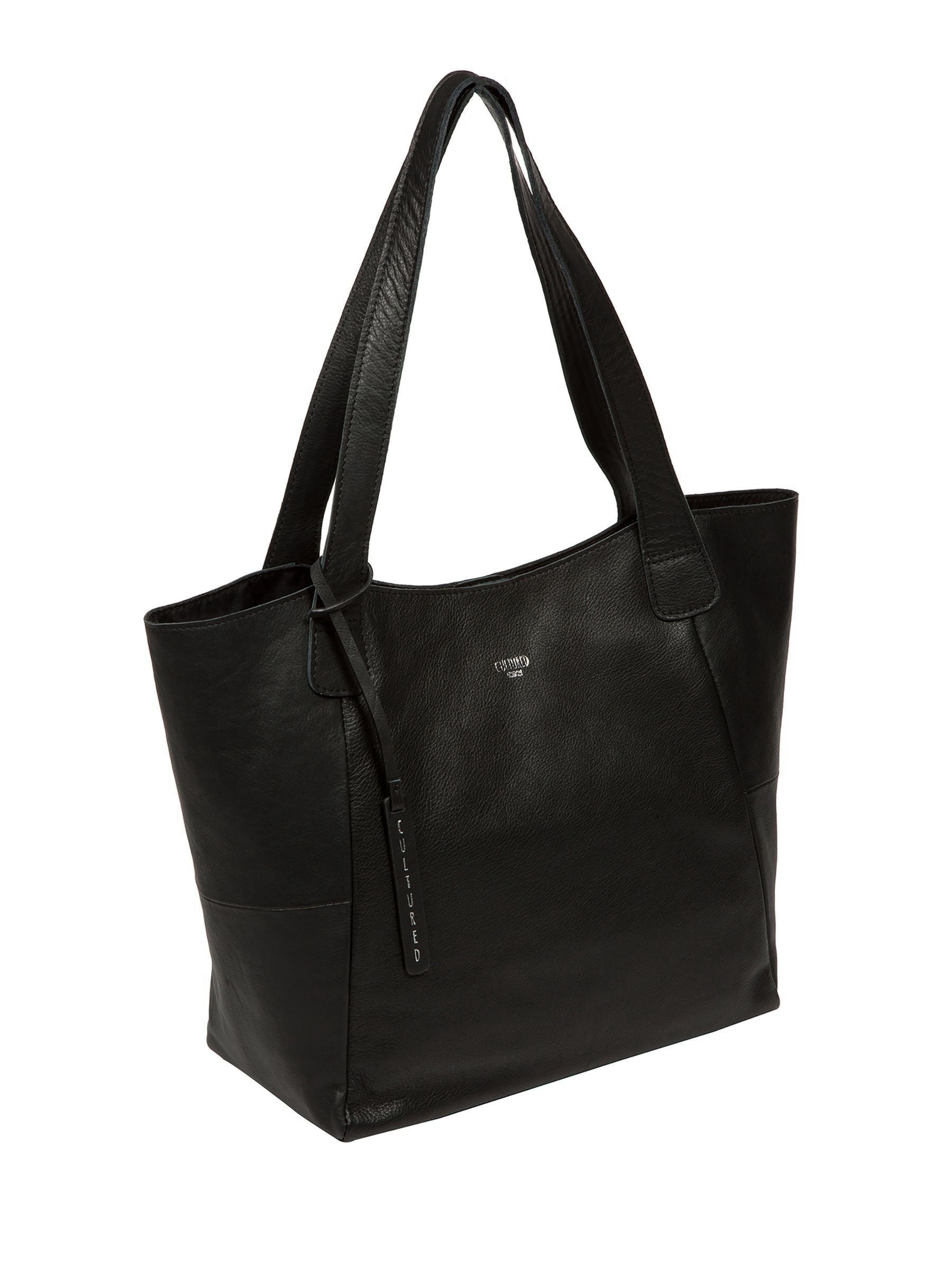 Cultured London black leather Cami tote bag - British product