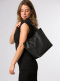 Cultured London black leather Cami tote bag - British product