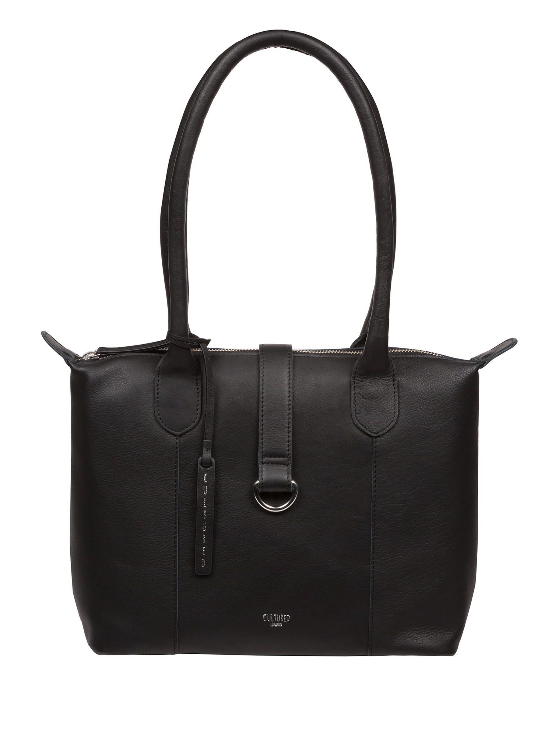 Cultured London Black Uma leather tote bag, UK version