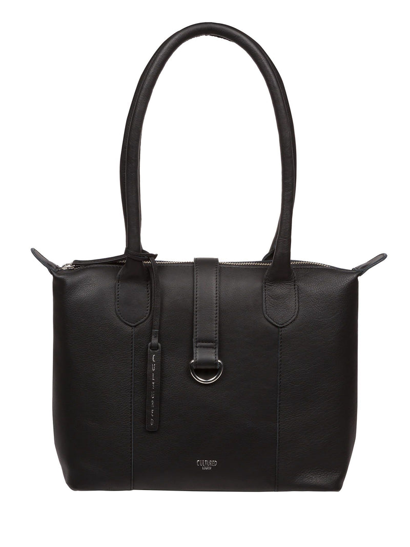 Cultured London Black Uma leather tote bag, UK version