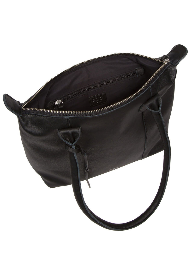 Cultured London Black Uma leather tote bag, UK version