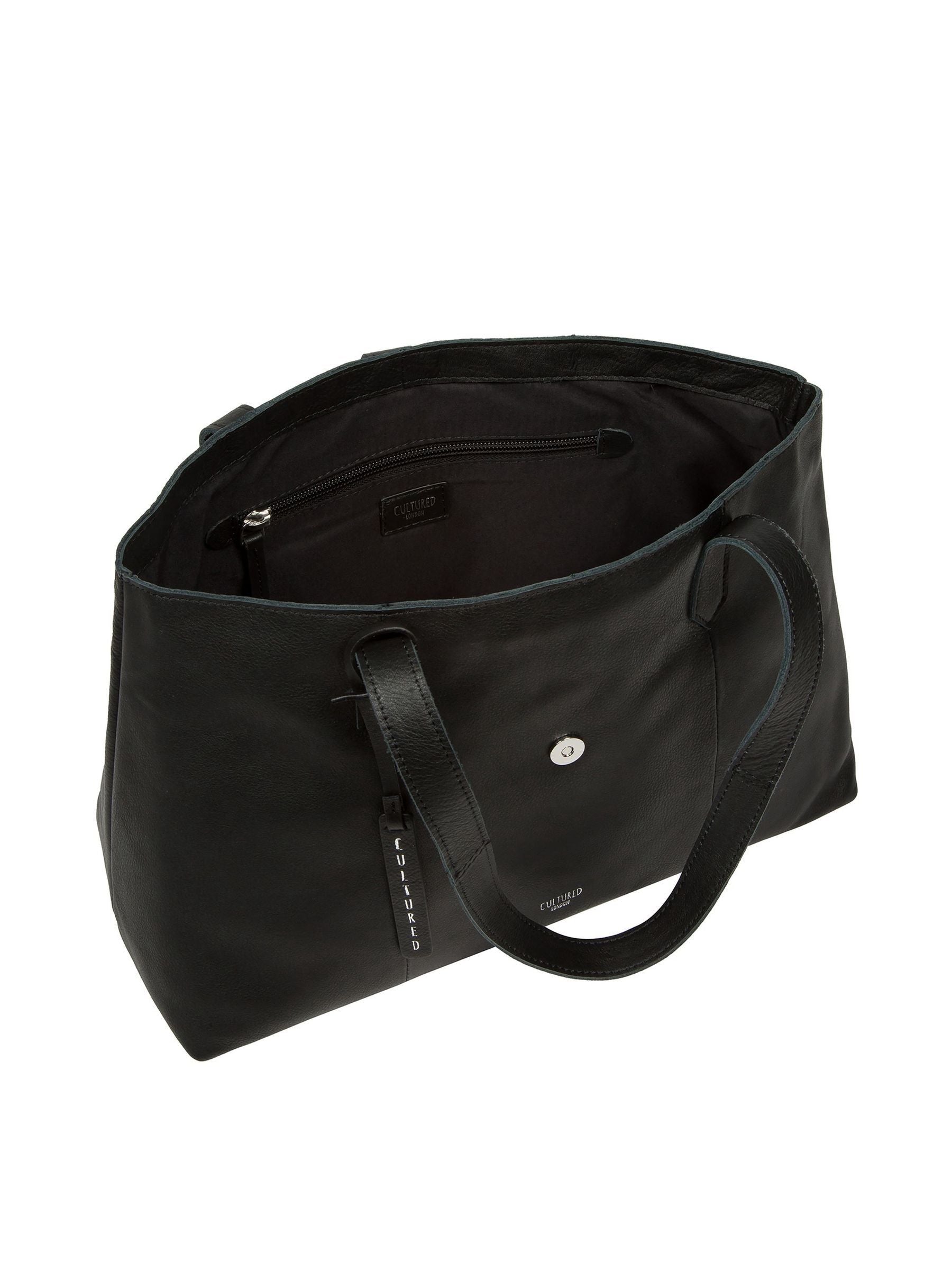 Cultured London black Noelle leather handbag, UK version