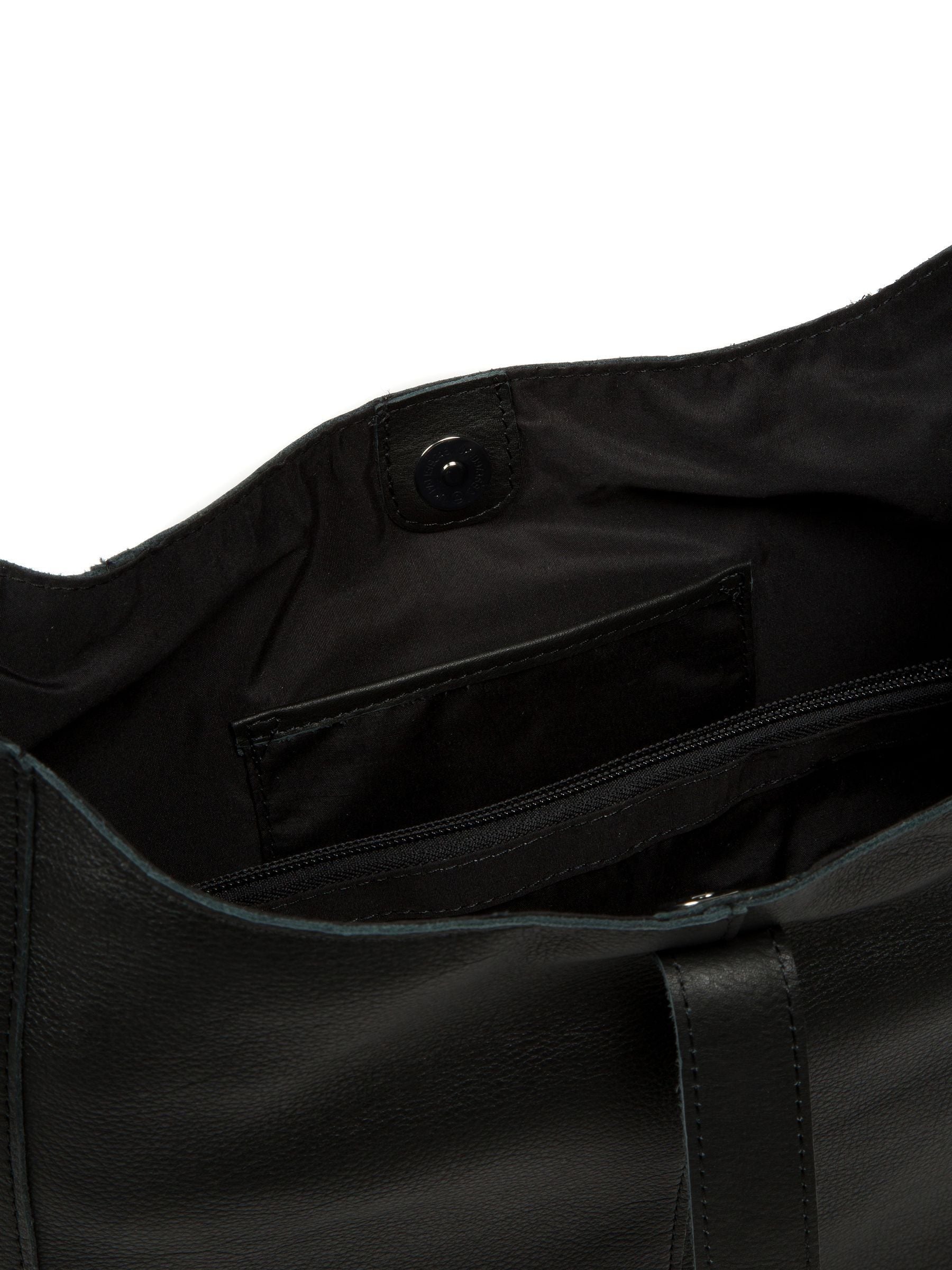 Cultured London Black Leilani Shoulder Bag 29x38x11cm, imported from the UK