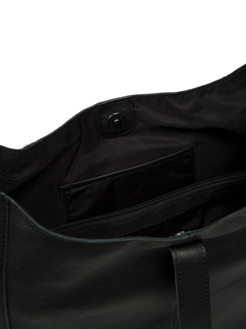 Cultured London Black Leilani Shoulder Bag 29x38x11cm, imported from the UK