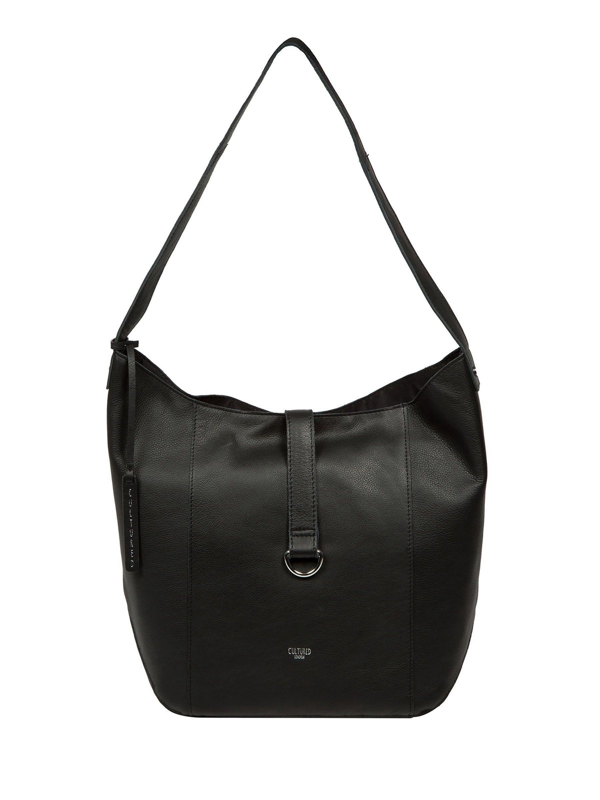 Cultured London Black Leilani Shoulder Bag 29x38x11cm, imported from the UK