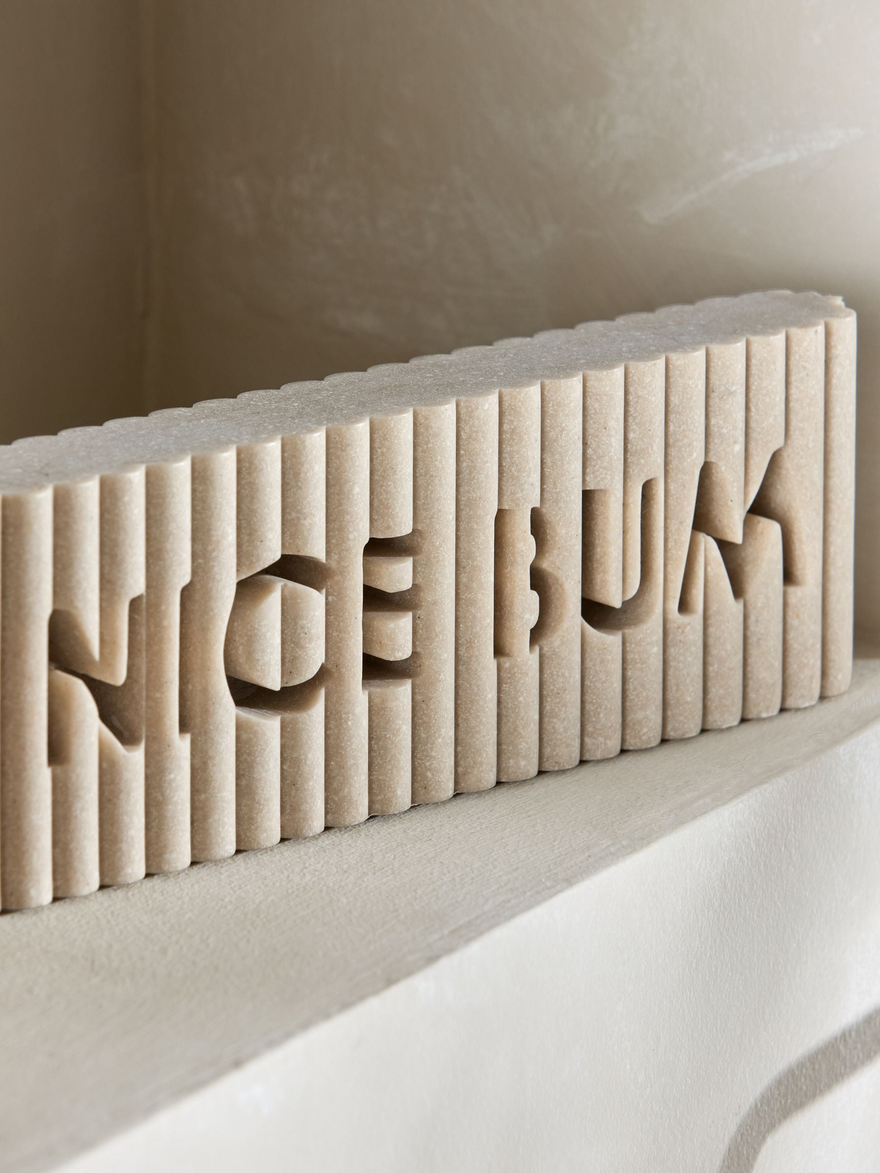 Rib word block ornament with Nice Bum slogan, imported from the UK
