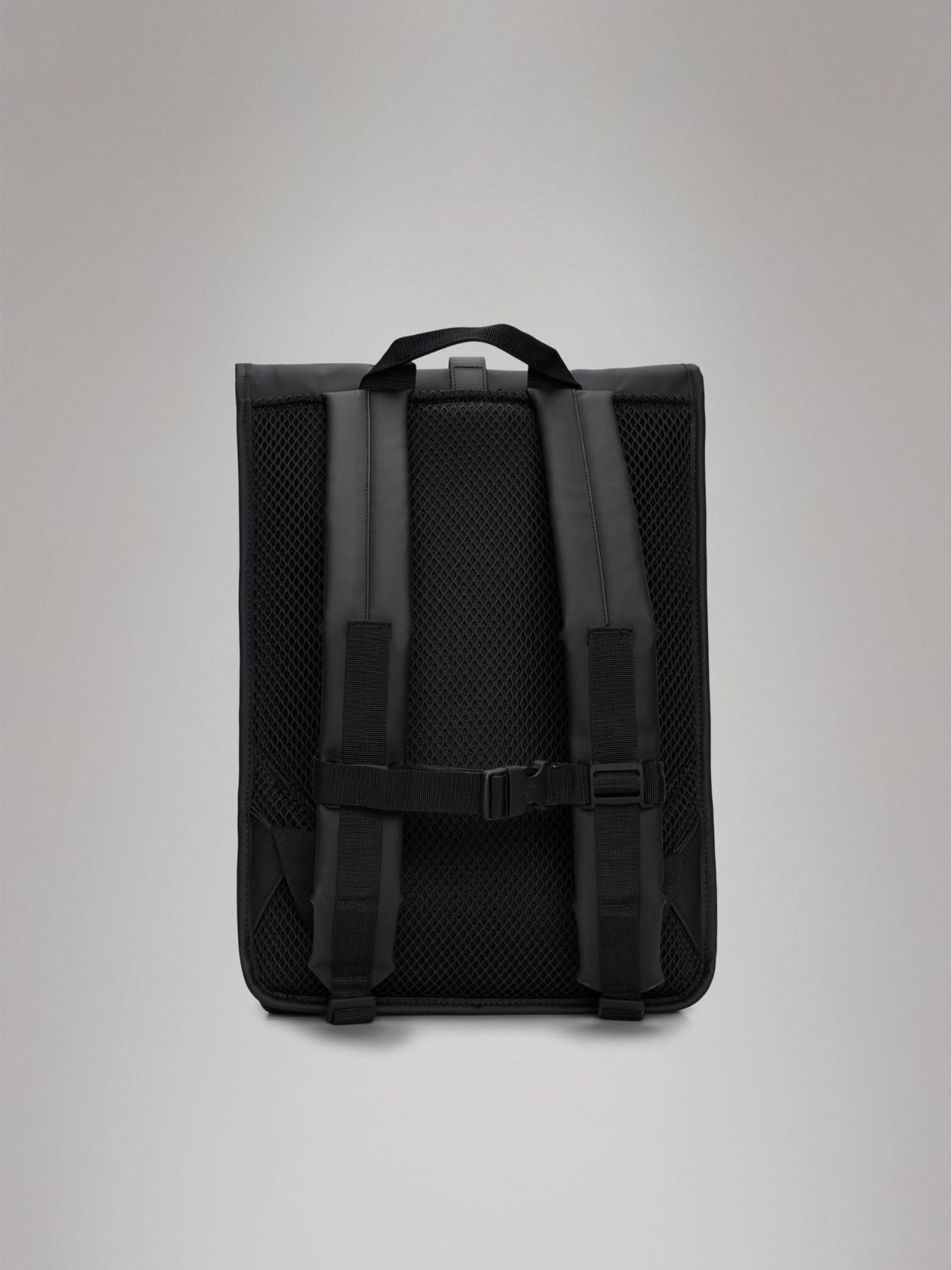 Rains Black Rolltop Waterproof Rucksack backpack, UK version