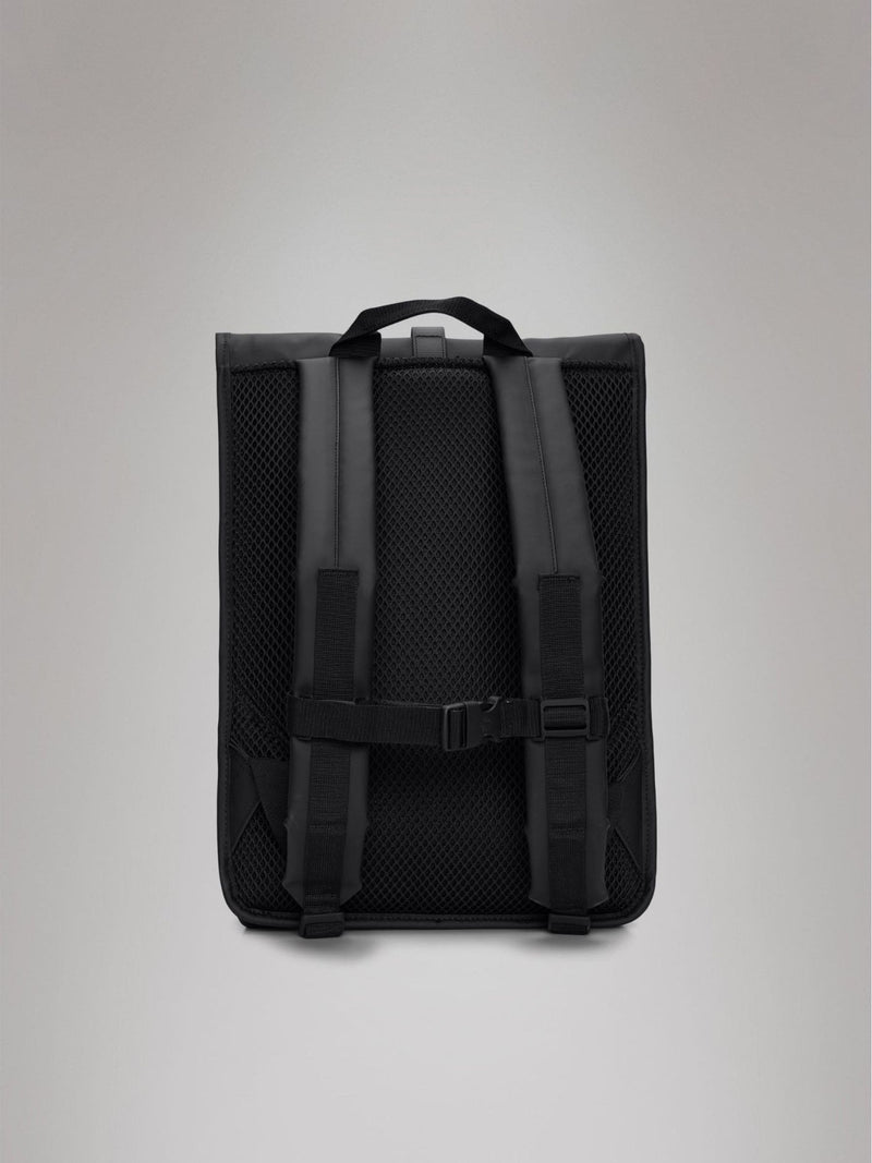 Rains Black Rolltop Waterproof Rucksack backpack, UK version