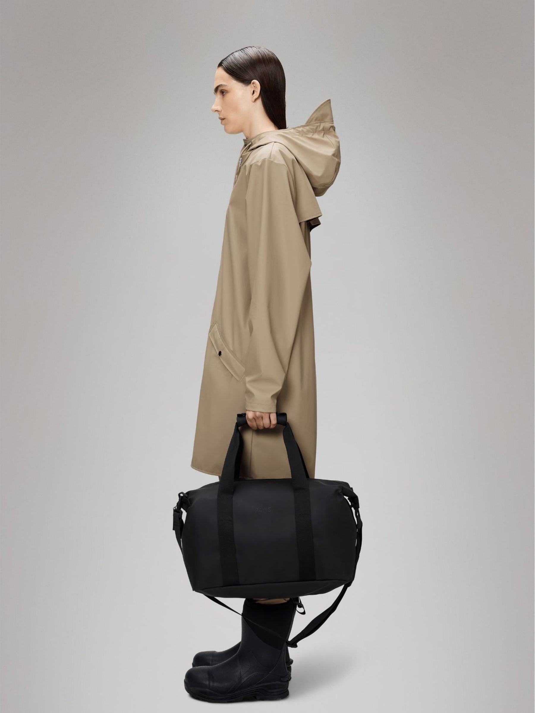 Rains Black Hilo Small Weekend Bag (British brand)