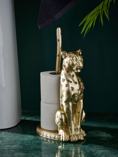 Toalettpapirholder i gullfarget, Cheetah-stil