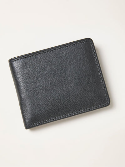Next FatFace Black Twin Stitch Leather Wallet- Buy online at McGrocer