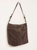 FatFace shoulder bag chocolate brown suede, imported from the UK