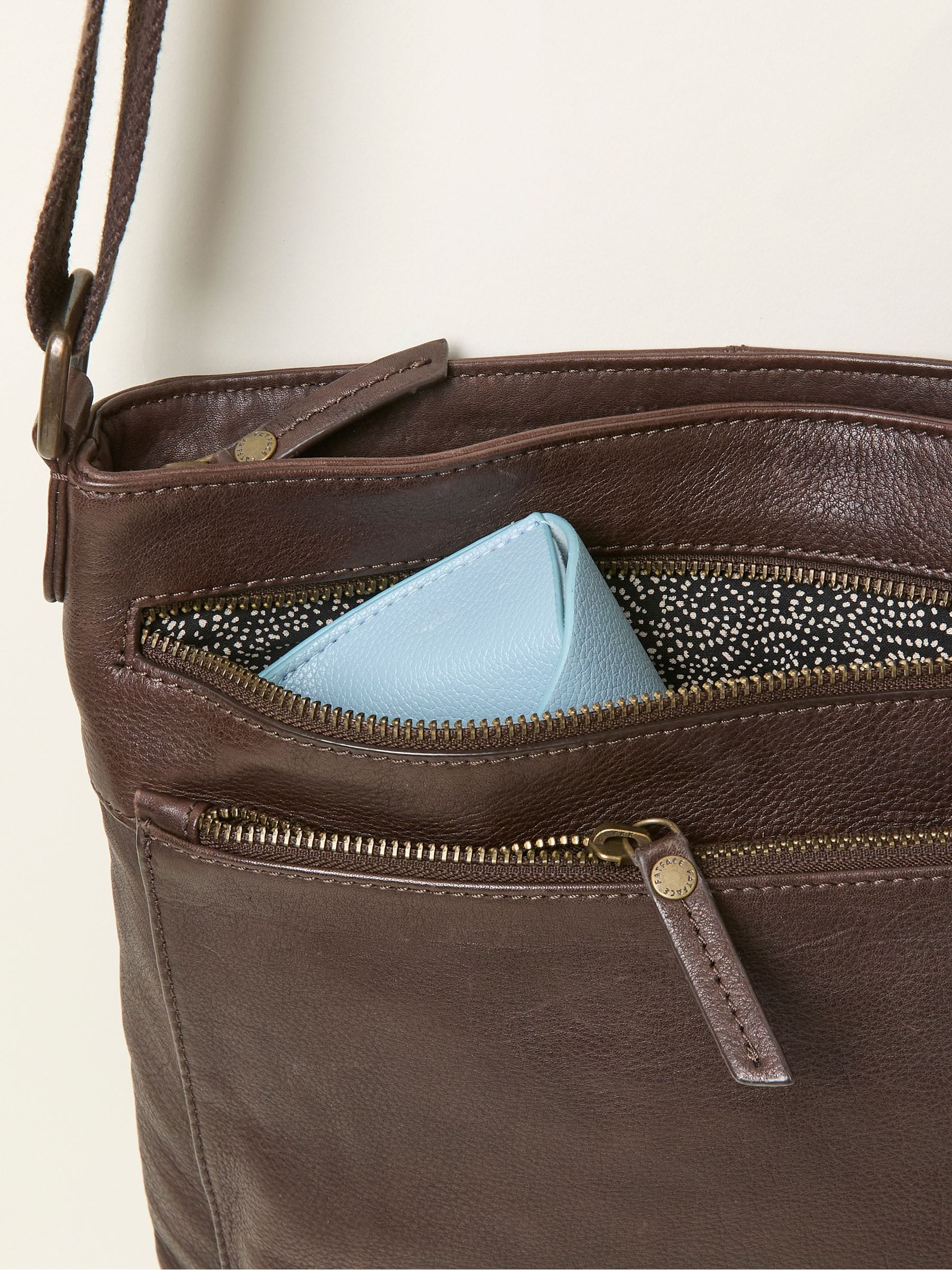 FatFace Allie chocolate brown crossbody bag - British product