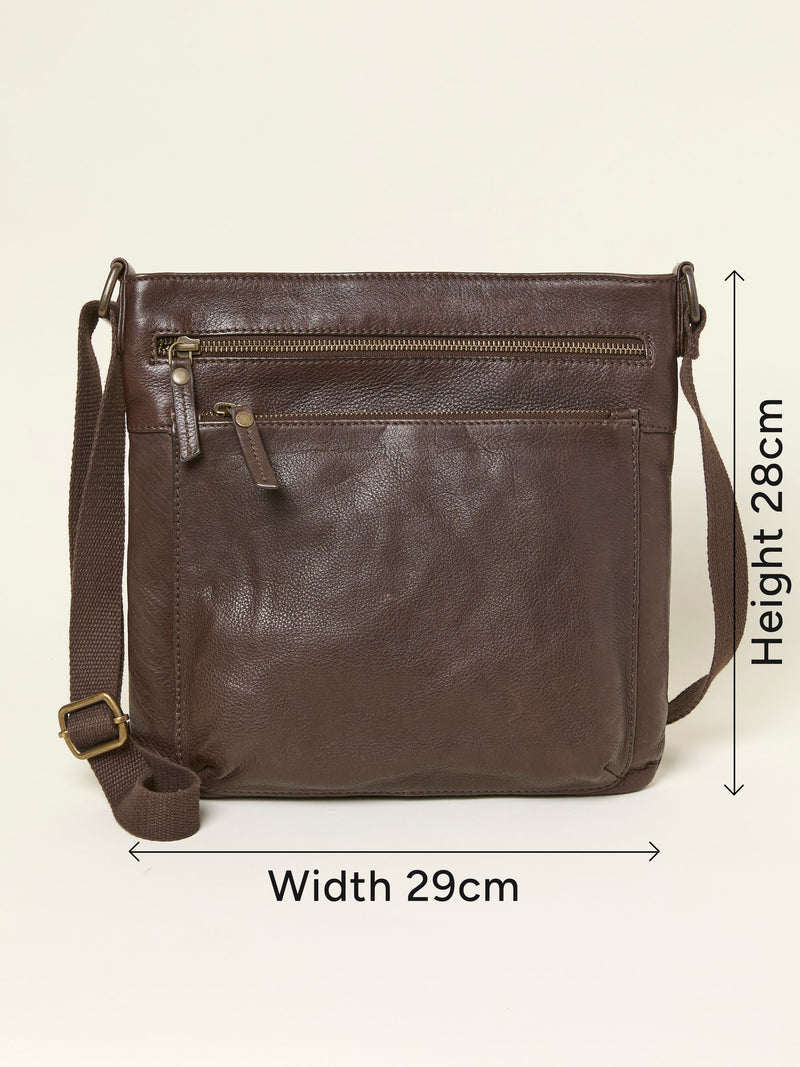 FatFace Allie chocolate brown crossbody bag - British product