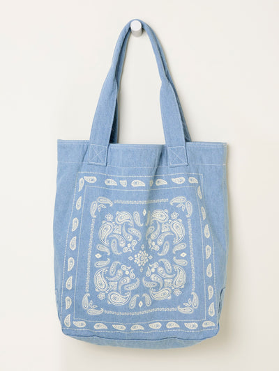 Next FatFace Denim Blue Bandana Print Tote Bag- Buy online at McGrocer