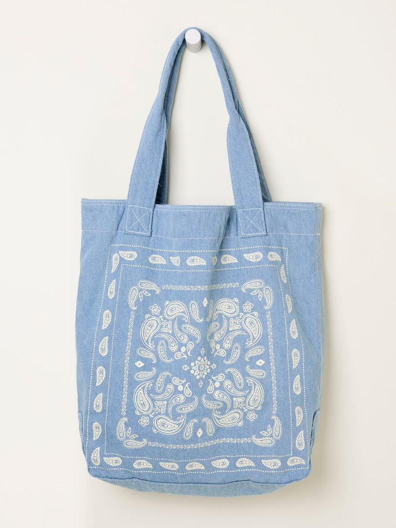 FatFace denim blue bandana print tote bag, UK version
