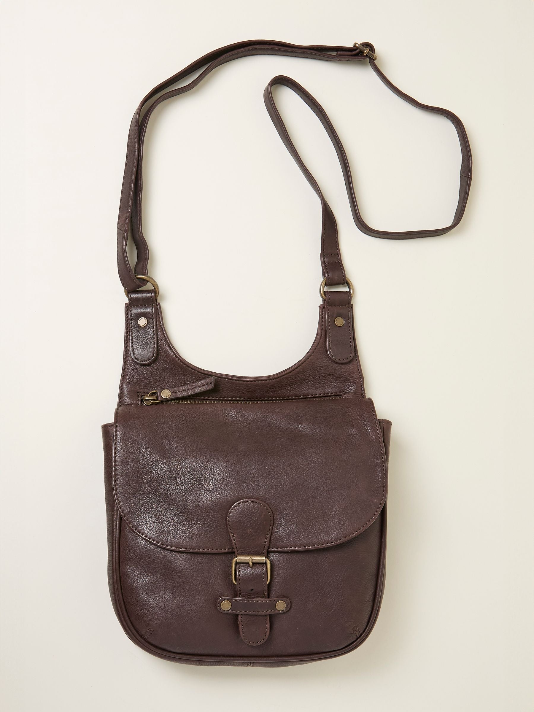 FatFace Anna Black Oiled Crossbody Bag