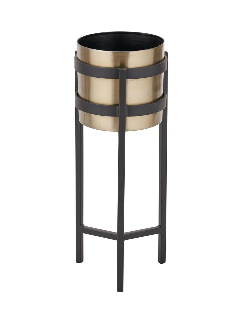 Pacific Lifestyle black metal small floor planter - British product