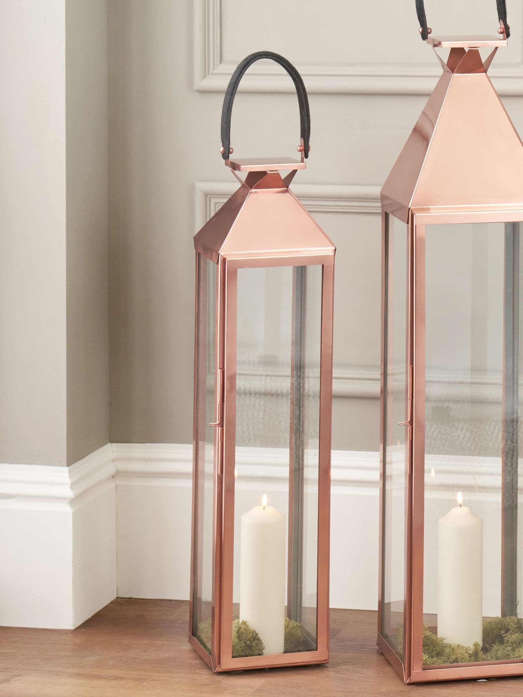 Pacific Lifestyle copper glass large lantern, imported from the UK