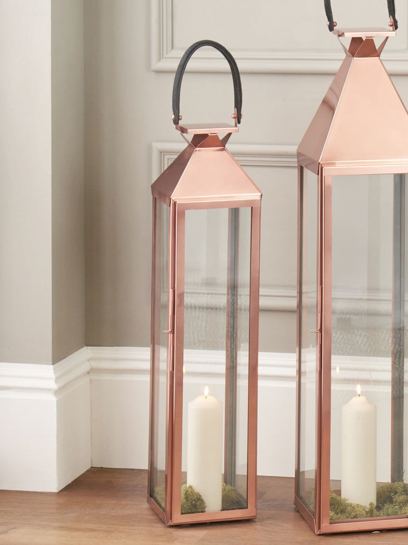 Pacific Lifestyle copper glass large lantern, imported from the UK