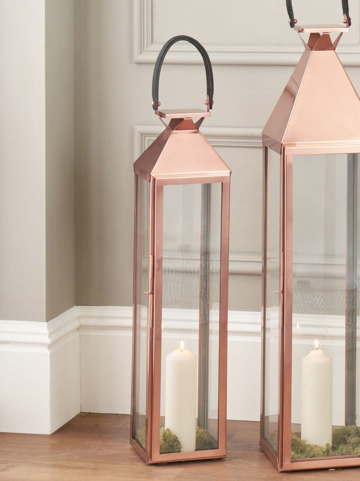 Pacific Lifestyle copper glass large lantern, imported from the UK