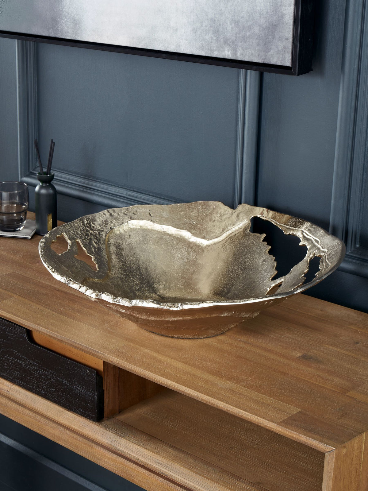 Pacific Lifestyle gold cast metal decorative bowl 13cm, imported from the UK