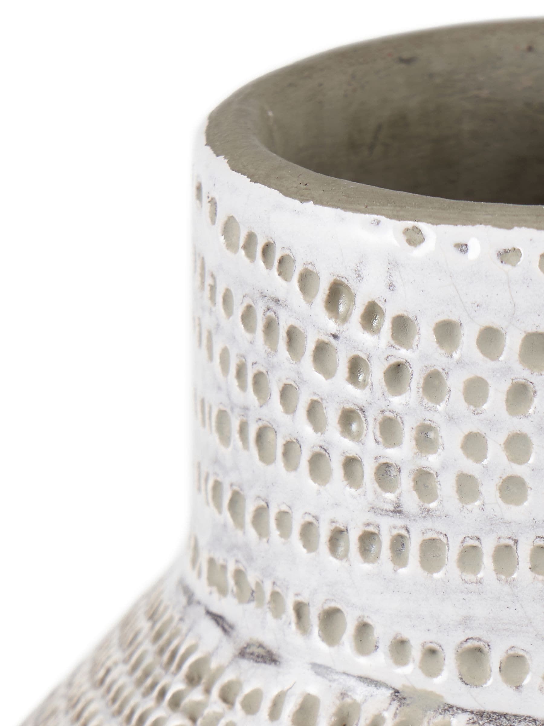 Pacific Lifestyle white stoneware dot design vase 30cm, imported from the UK