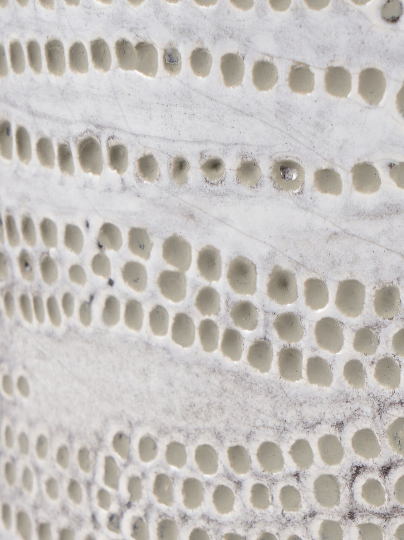 Pacific Lifestyle white stoneware dot design vase 30cm, imported from the UK